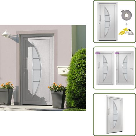 Porte d'entrée Blanc 88x200 cm - Portes D'entrée - Porte Blanche - Porte Aluminium - Porte Sécurisée - Porte Résistante