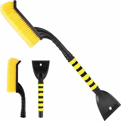 Ulisem 2-in-1 Ice Scraper and Snow Brush, Removable Scraper with Soft Non-Slip Handle for Windshields and Car Windows (ABS, PVC Bristles) (1/4)