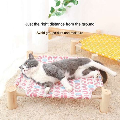 Stück: Glückskatze Farbe: Siehe Foto Material: Hängemattengestell aus Holz für Katzen/Hunde Holzkatze