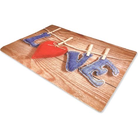 TAPPETO ZERBINO DIGITAL CM.40X60 LOVE LETTERE APPESE (1/2)
