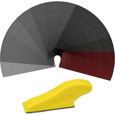 Papier de Verre, Lot de 131 Feuilles Abrasives Sec Ou à l'Eau, 40-1000 Feuilles Abrasives avec Bloc de Ponceuse à Main, pour Poncage, Travail du Bois, Polissage et Ponçage, Noir(9 3cm) (1/5)