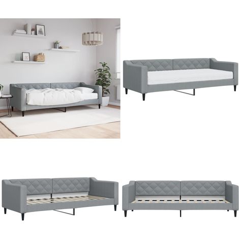 vidaXL Tagesbett mit Matratze Hellgrau 80x200 cm Stoff (1/5)