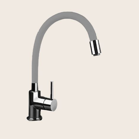 Exagonshop Rubinetto lavello cucina con canna flessibile grigio