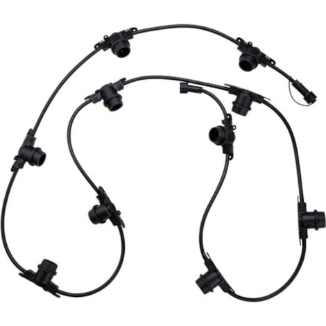 Guirlande lumineuse Erste 4,5 m, 10 ampoules E14, puissance max. 750 W, interconnectable, noire (1/5)