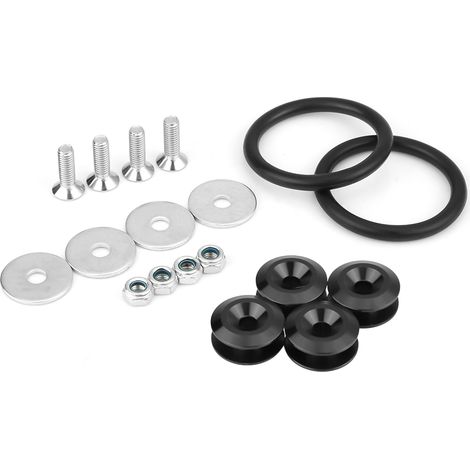 Lot de fixations rapides universelles noires, rondelles et boulons pour capots avant/arrière, coffre et pare-chocs. (1/5)