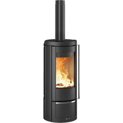 Poêle à bois Nordica Extraflame MARLENA.16 7,5 kW Noir anthracite Sortie dessus