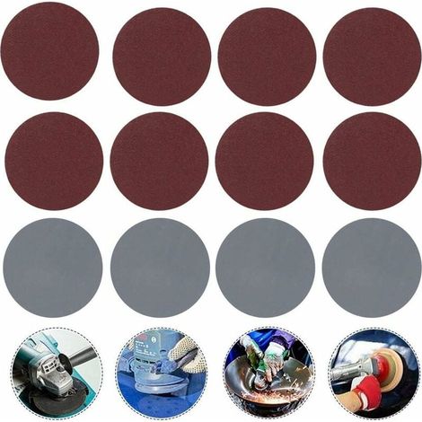 Lot de 100 disques abrasifs 75 mm pour ponceuse, papier de verre grain 80-3000, assortiment 10 tailles de granulométrie pour ponçage bois/métal, haute qualité (1/5)