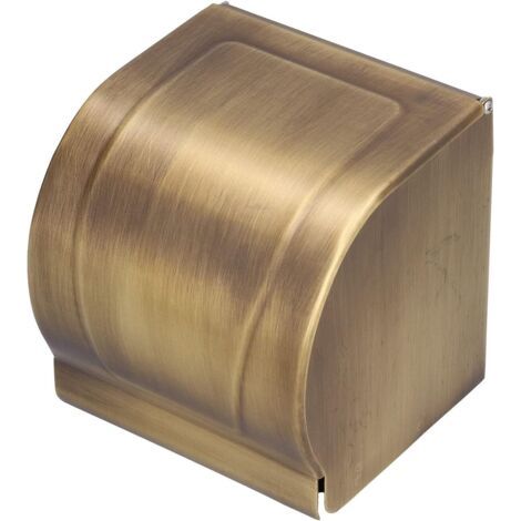 Porte-papier toilette vintage en laiton avec couvercle, solution de rangement pour rouleau de papier toilette mural pour salle de bain à domicile (1/5)