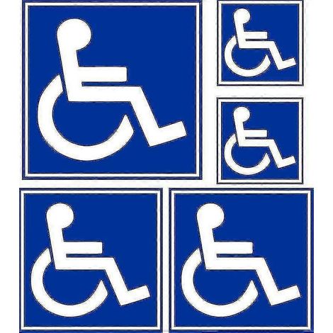 Filiyano-Lot de 5 autocollants pour portière de voiture, place de parking handicapé, toilettes, panneau de toilettes