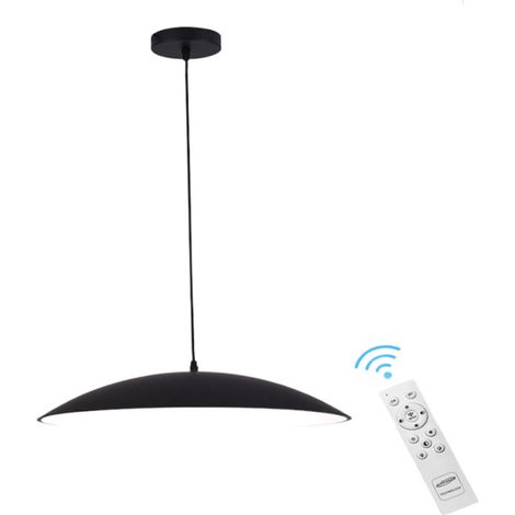 Lampadario a led a sospensione 46 watt 3 colorazione di luce dimmerabile con telecomando lampada da cucina soggiorno nero (1/5)