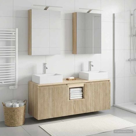 vidaXL Juego de Muebles de Baño 5 uds. Roble Sonoma (1/5)