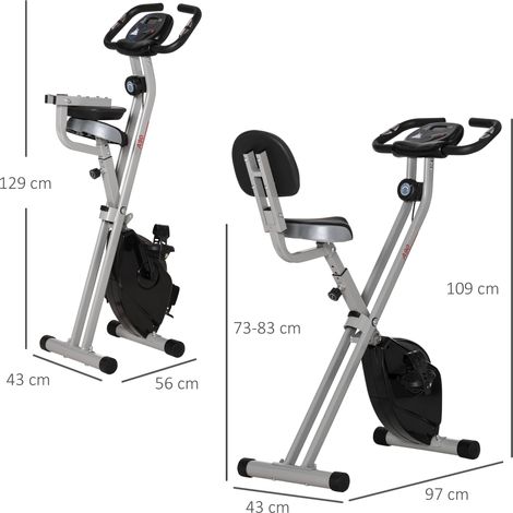 Klappbares Heimtrainer-Bike mit 8-stufigem Magnetwiderstand, verstellbarem Sattel, HAVRYA (1/4)