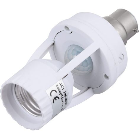 Adaptateur B22 À E27 Avec Détecteur De Mouvement Douille Détection De Lumière Pour Ampoules Led E27 Éclairage Automatique Pour Couloir Hall Installation Facile (1/5)