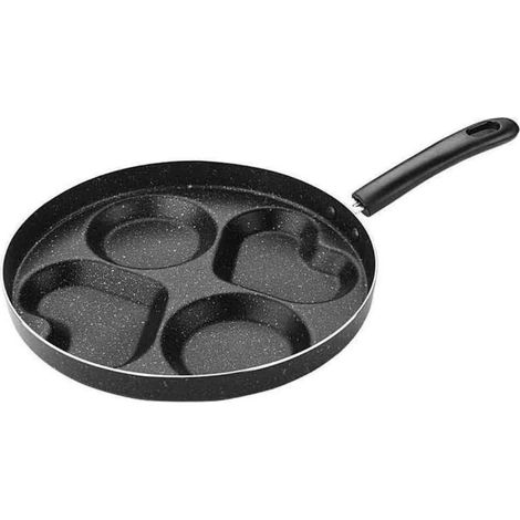 Padella antiaderente e antiruggine a 4 cavità – Ideale per omelette, pancake svedesi e polpette, facile da pulire