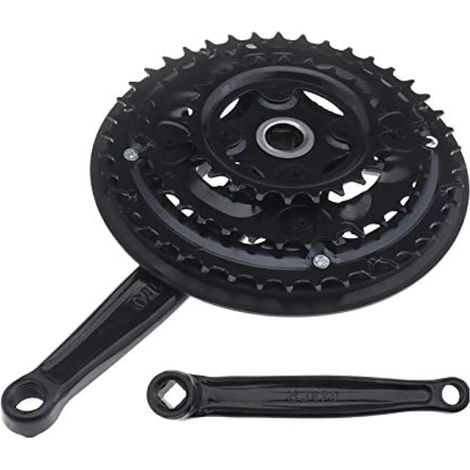 Kit de pédalier triple VTT - Manivelle 170mm Noire - Plateaux 42/34/24T - Avec boîtier de pédalier - Compatible 5/6/7/8 vitesses - Pièce de rechange