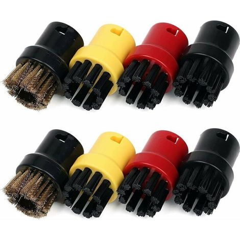 Dampfreinigungsbürsten für Kärcher SC1, SC2, CTK10, SC3, SC4, SC5, SC7, runde Nylon- und Messingbürsten für Dampfreiniger, Starlight, 8er-Pack (1/4)