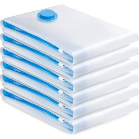 Sac de Rangement Sous Vide 6PCS,Sac sous vide Vetement Aspirateur,Compression Housse Aspirable Rangement Réutilisable pour Literie, Vêtements, Couettes, Matelas,Tente et Voyages(100 80CM) (1/4)