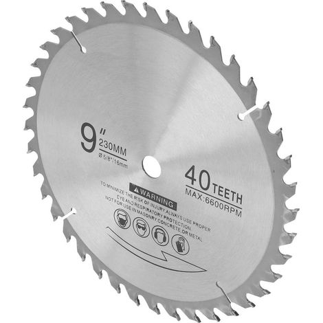 Lame de scie circulaire 230 mm 40 dents carbure, coupe précise et rapide pour bois et matériaux composites. (1/5)
