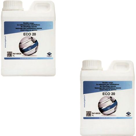 Lot 2 bidons de 1L ECO 20 - Nettoyant lessiviel installation chauffage (1/2)