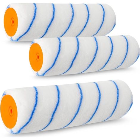 Lot de 3 rouleaux de peinture de 23 cm, grands rouleaux de peinture, accessoires de peintre, rouleaux de peinture de rechange pour rouleaux de peinture, pinceaux muraux pour murs et plafond (1/5)