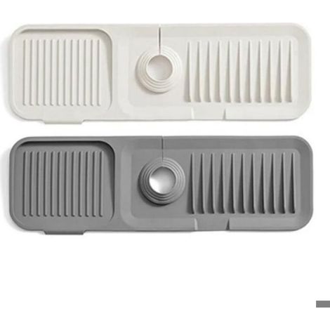 2 PièCes Silicone Robinet Splash Pad Salle de Bain Cuisine Tapis Anti-éClaboussures Drain Pad Robinet Fond ImperméAble (1/5)