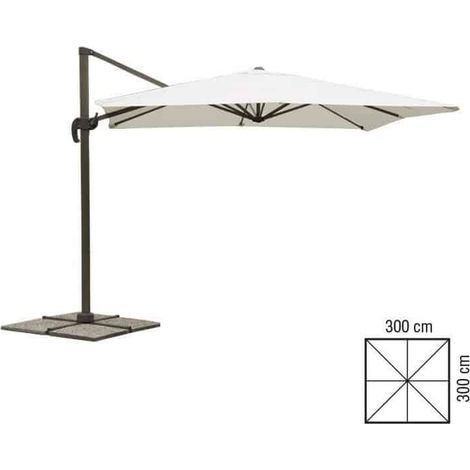 OMBRELLONE A BRACCIO PARASOLE GIARDINO 3x3 mt DECENTRATO GAZEBO BIANCO 715V