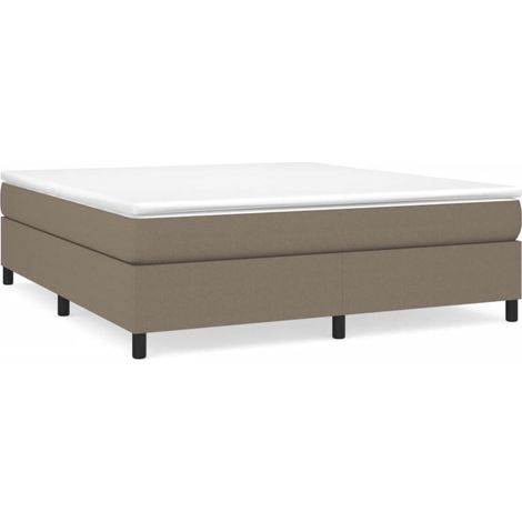 Sommier à lattes de lit avec matelas Taupe 160x200 Tissu (1/5)