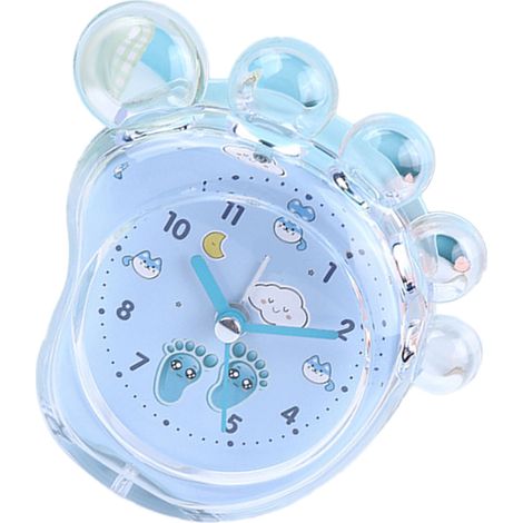 Despertador infantil con base de cristal, ABS, pilas AA, kit de montaje, color azul. (1/5)