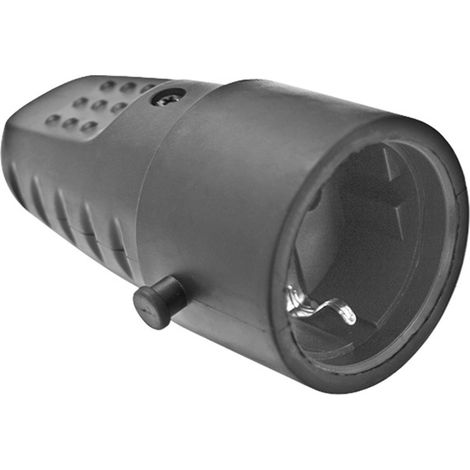 BASE IND GOMMA-PVC TT 16A IP44 NERO - 4,8 MM