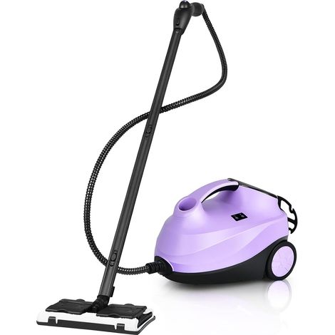 COSTWAY Vaporeta Limpieza Hogar, Vaporeta de Mano con 18 Accesorios, 2000W / 4 Bar / 1,5L Tank/hasta 108°C/LED, Limpiador Vapor con Cierre de Seguridad para Niños para Alfombra, Piso (Violeta)