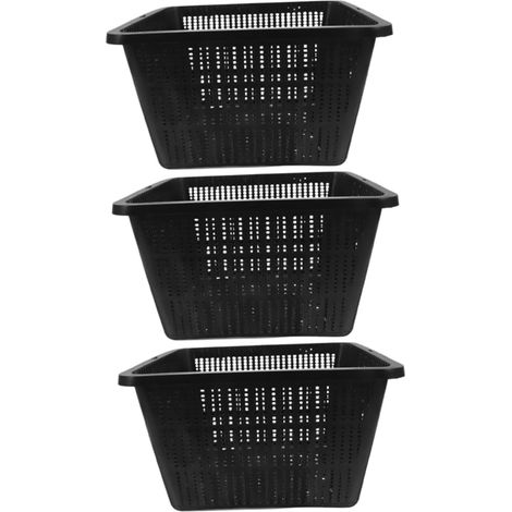 3-Piece Set of Plastic Mesh Growing Pots, Hydroponic Baskets for Orchids and Vegetables with Perforated Mesh for Aeration (1/5)