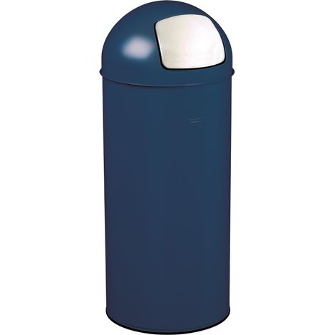 Poubelle Push avec couvercle à trappe - 45l - bleu figuerolles mat - RAL 5001 (1/2)