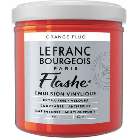 Peinture vinylique - Flashe - Orange fluo - 206 - Lefranc Bourgeois - 125ml