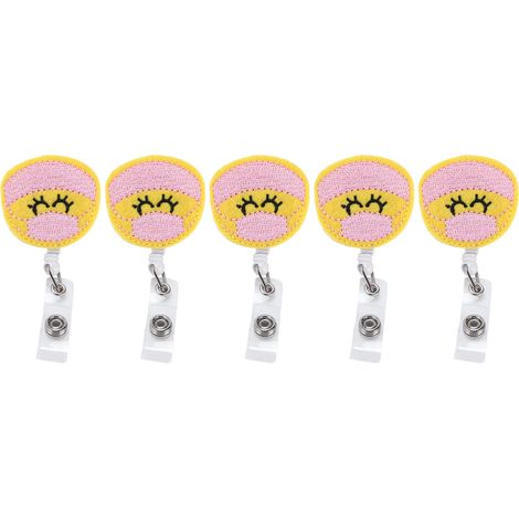 5 Pcs Badge Clip Fabric Embroidered Crocodilian Mouth Badge Holder Clothing AccessoriesFemale Doctor (1/5)