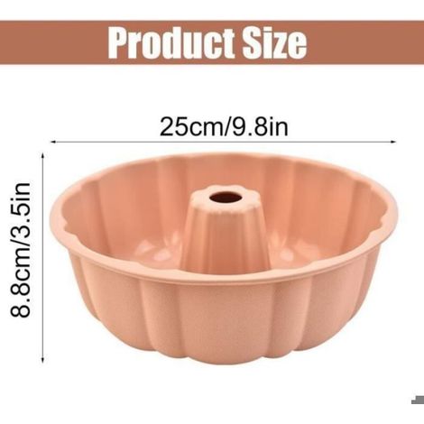 Moule gâteau silicone 24 cm antiadhésif, lavable au lave-vaisselle - Rose (1/4)