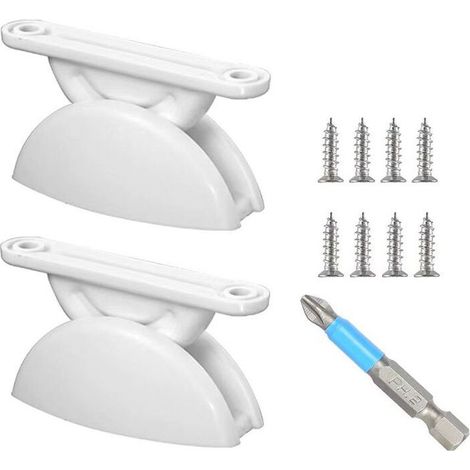 Caravane Retenue D'arrêt de Porte en Nylon, Bloc Porte Camping Car Extérieur, Butoirs de Porte Plastique avec Des Vis, Accessoires pour Camping-Car RV Cargo Remorque Armoires/Blanc (1/4)