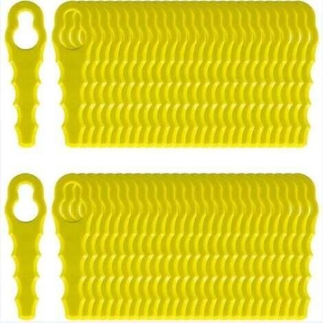 Packung mit 100 Ersatzklingen, kompatibel mit Ryobi Rasentrimmern, doppelt gezahnte Klingenköpfe RAC155, RAC157, RAC158