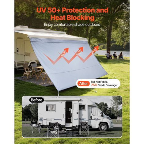 Paroi Avant pour Store de Camping-car 2x3,7 m, Façade de Store Compatible avec Auvent 4 m, Pare-soleil Caravane Voyage, avec Couver… (1/5)