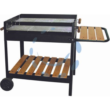 BARBECUE RETTANGOLARE CON RIPIANI LEGNO TEXAS - altezza di cottura cm.68,5