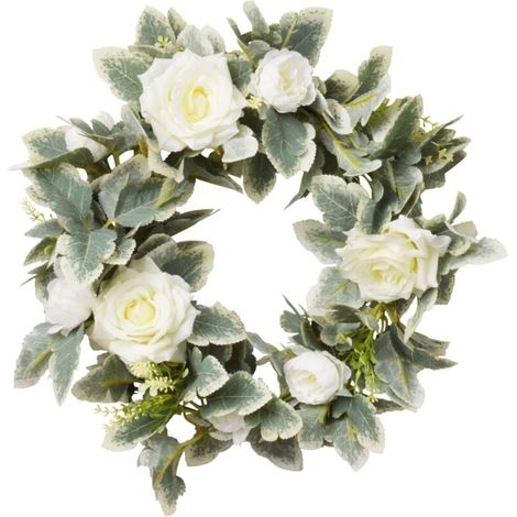 1 Guirlande de roses simulées de Noël en couleur crème - Décoration de mariage, fête & fleurs artificielles (1/4)