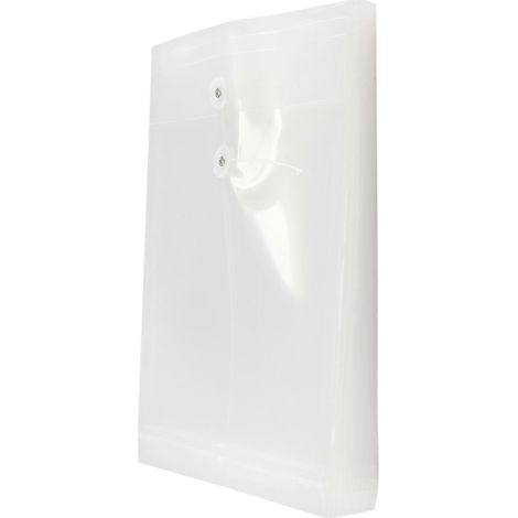 12er-Pack transparente Kunststoffumschläge, Fächerumschläge, Dokumentenmappen mit Knopf und Bindeband (1/5)