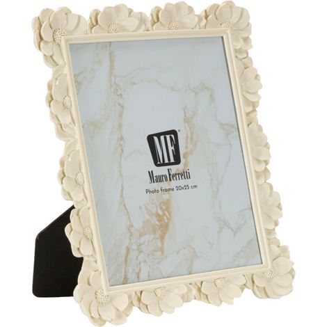 Cornice portafoto in resina crema, 27,2x2x32 cm – Floreale Shabby Chic