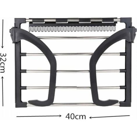 Séchoir à linge mural pliable en acier inoxydable pour radiateurs, sèche-serviettes noir (1/4)