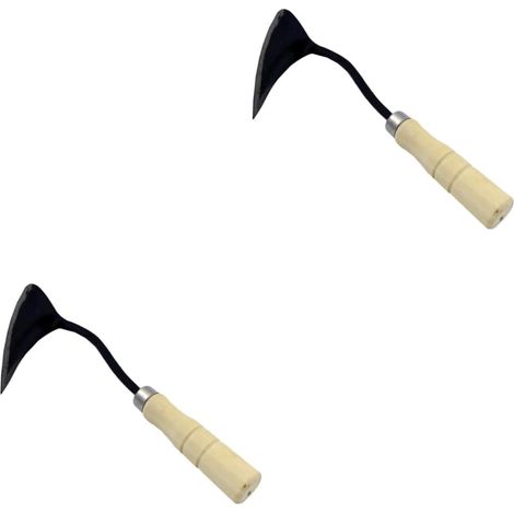 2pièces Houe Triangle à Poignée Bois Outil De Jardinage Ergonomique pour Désherbage Et Aménagement Paysager (1/5)