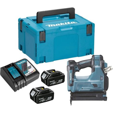 Makita – Cloueur à minibrads 18V Li-Ion avec 2 batteries 4.0Ah – Enfoncement jusqu'à 50mm – Coffret Makpac pour rangement pratique - DBN500RMJ