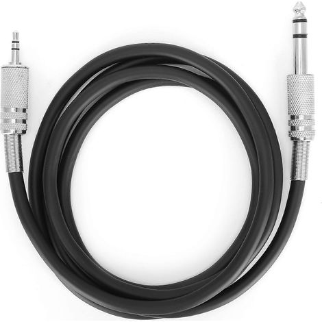 Câble stéréo TRS mâle 3,5 mm (1/8 pouce) vers mâle 6,35 mm (1/4 pouce), noir, 3 mètres/9,8 pieds. (1/5)