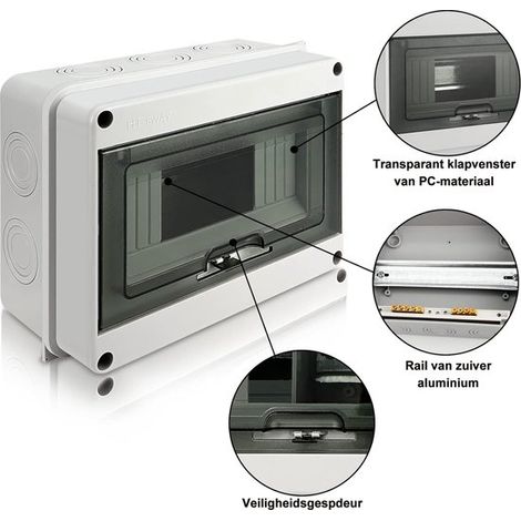 Armadio elettrico esterno impermeabile,scatola di derivazione esterna,IP65,8 moduli per armadio elettrico con interruttori automatici (1/4)