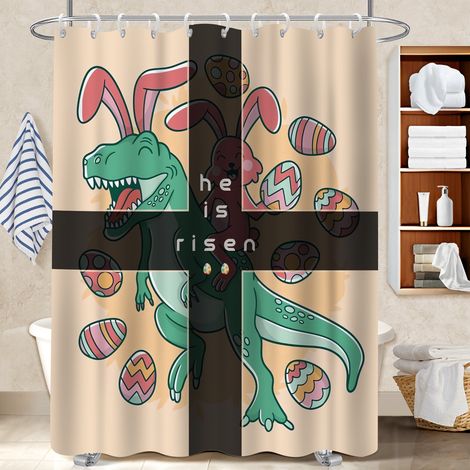 Voile de douche fluide en polyester 180x180 poids aux ourlets voile de douche pour dans une salle de bain design (1/5)