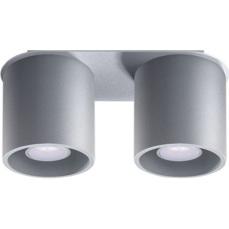 AMERO 2 GU10 DECKENFUNDAMENT GRAU ALU LUMILO 00.135.55 (1/5)