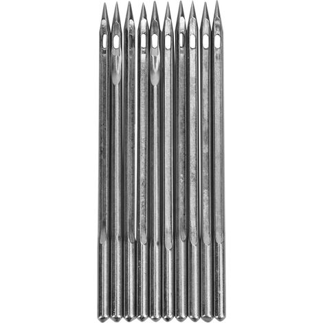 Lot de 10 aiguilles de machine à coudre les chaussures, réparation chaussure, acier inoxydable argenté, modèle SL-26, outil professionnel, pack de 10 pièces. (1/5)